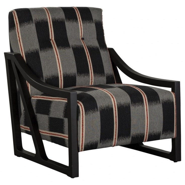 Exposed wood shop frame accent chair
